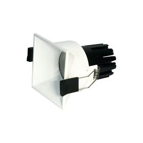 DM202767  Biox 15 Powered by Philips 15W 1350lm 3000K 24° Engine, 350mA, White,Fixed Recessed Square Spotlight,IP20.